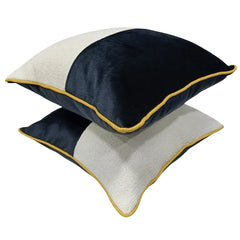 Navy & Ivory Contrast Pillow Covers (16x16, Set of 2) - Hover Image