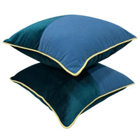 Teal & Blue Dual-Tone Pillow Covers (16x16, Set of 2)