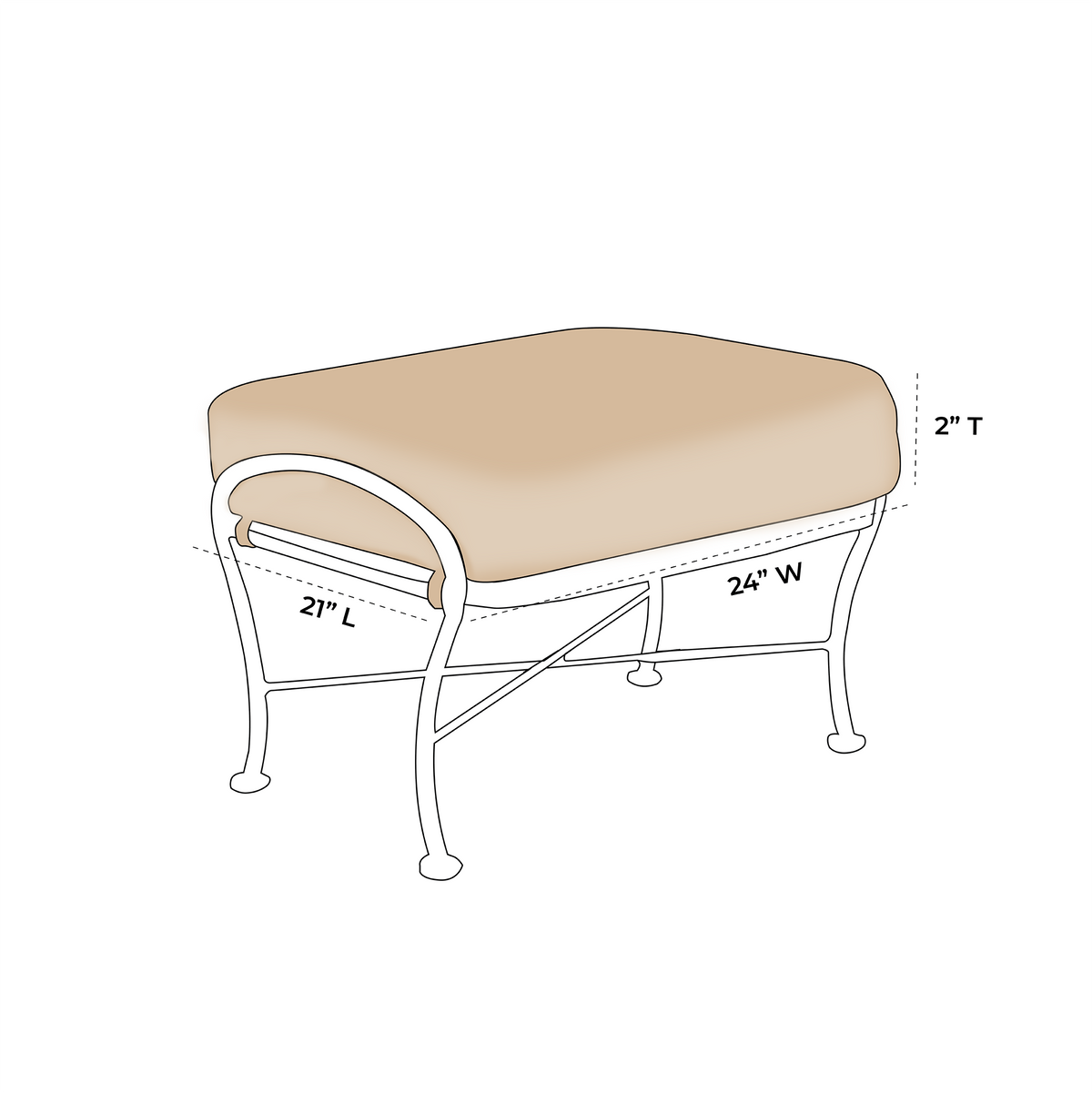 OW Lee Cambria Replacement Ottoman Cushion