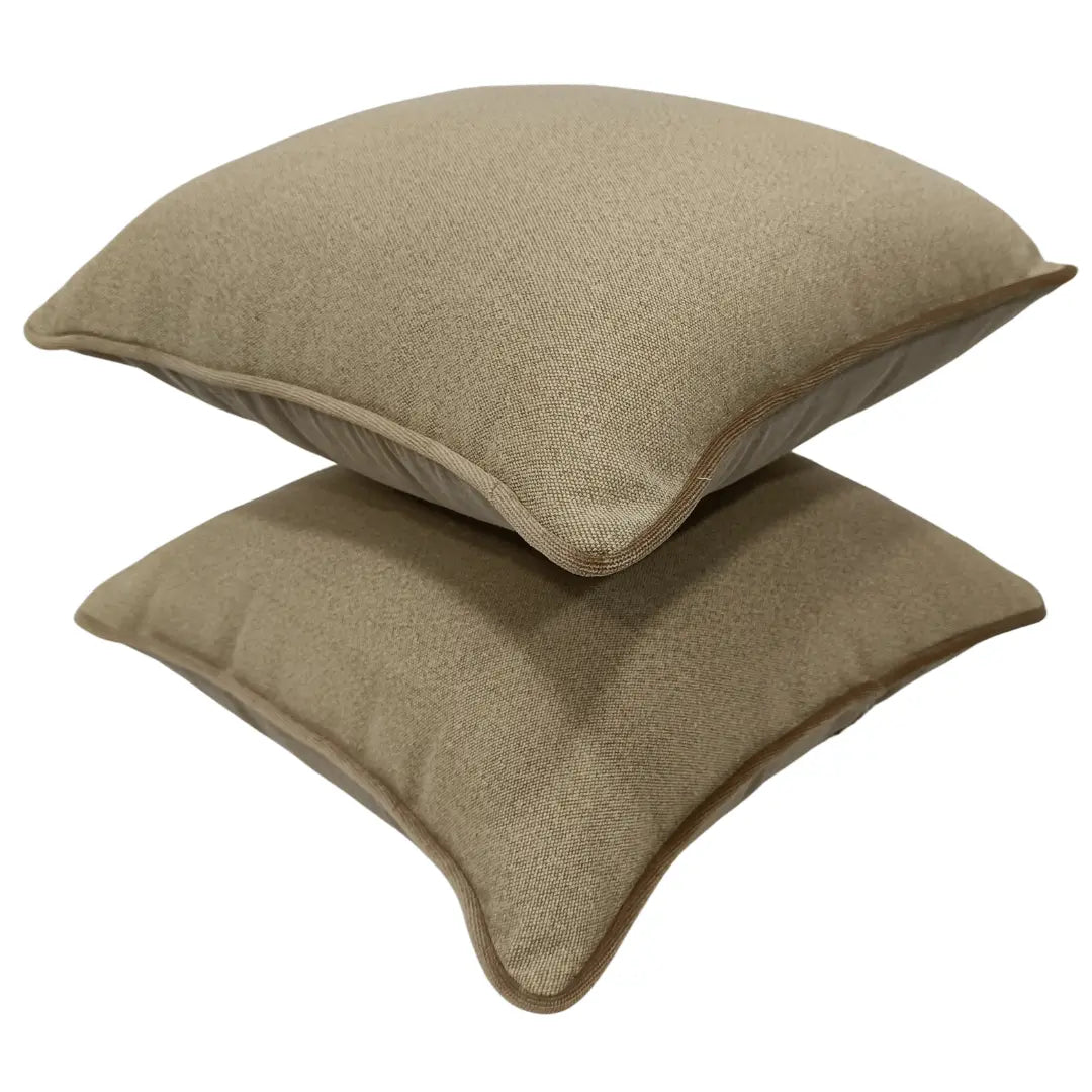Warm Beige Dual Tone Pillow Covers (16x16, Set of 2) | ZIPCushions - view 3