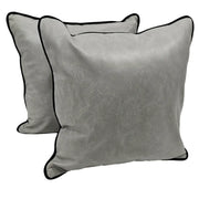 Gray Faux Leather Pillow Covers (16x16, Set of 2) | ZIPCushions