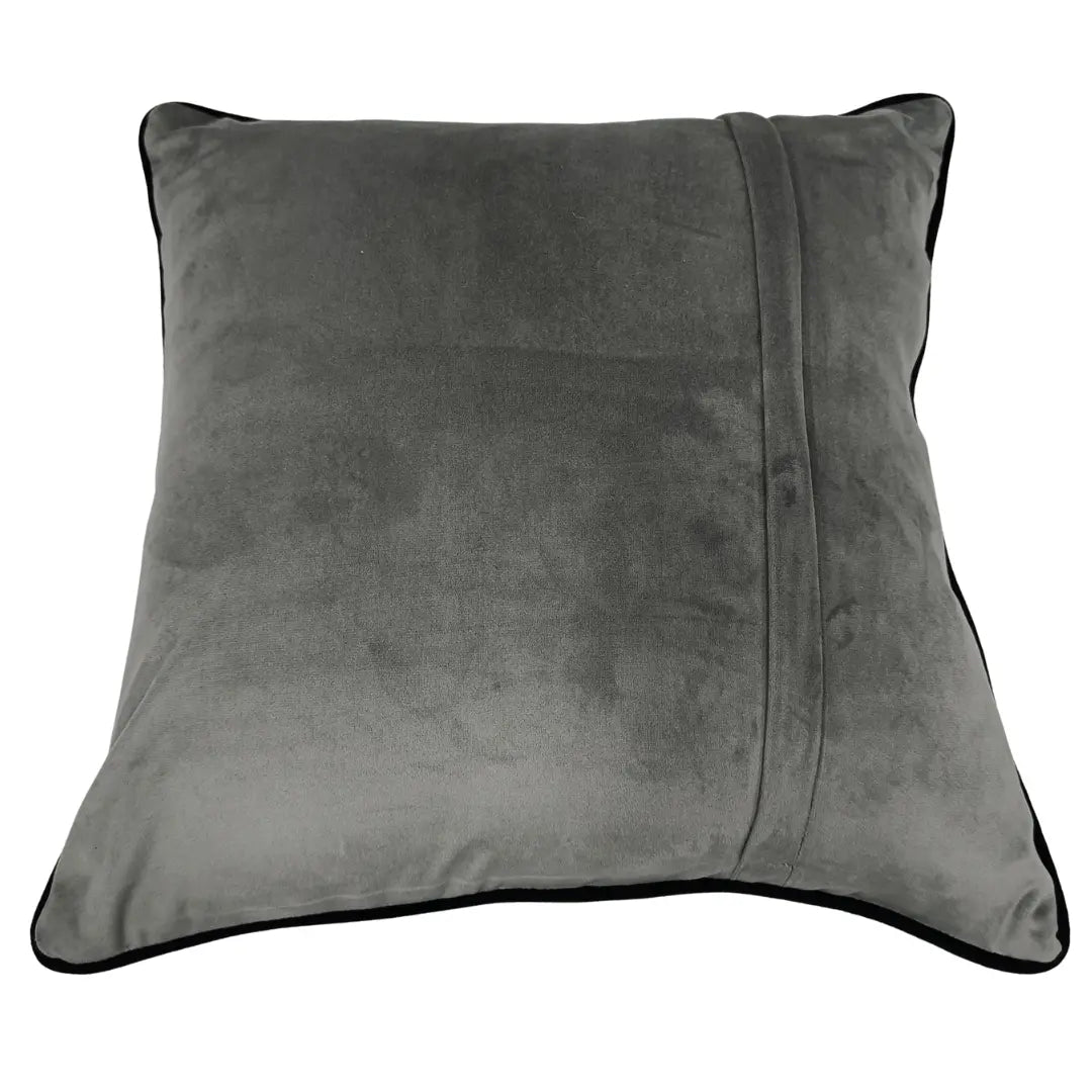 Gray Faux Leather Pillow Covers (16x16, Set of 2) | ZIPCushions - view 3