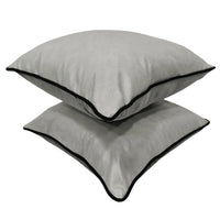 Gray Faux Leather Pillow Covers (16x16, Set of 2)