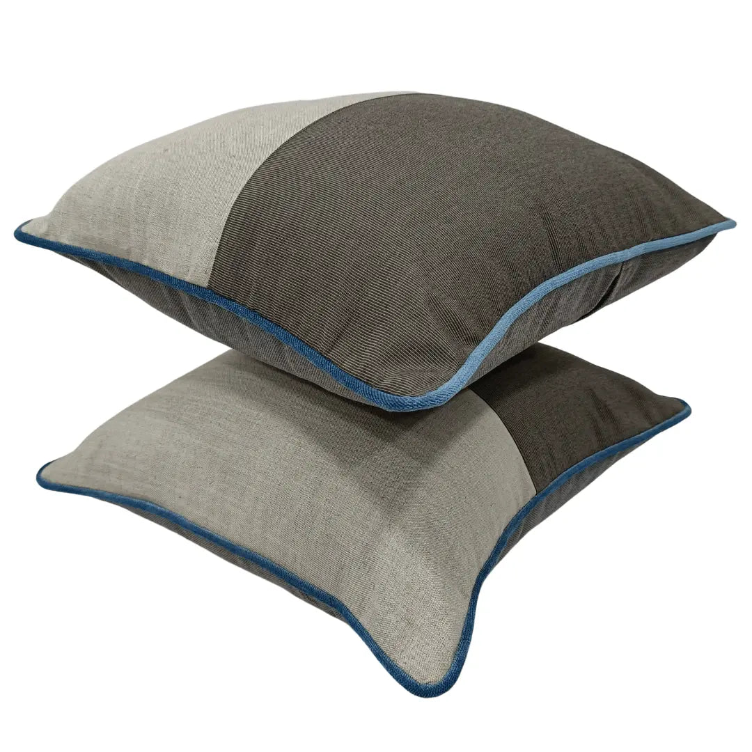 Gray & Charcoal Dual Tone Pillow Covers (16x16, Set of 2) | ZIPCushions - view 2