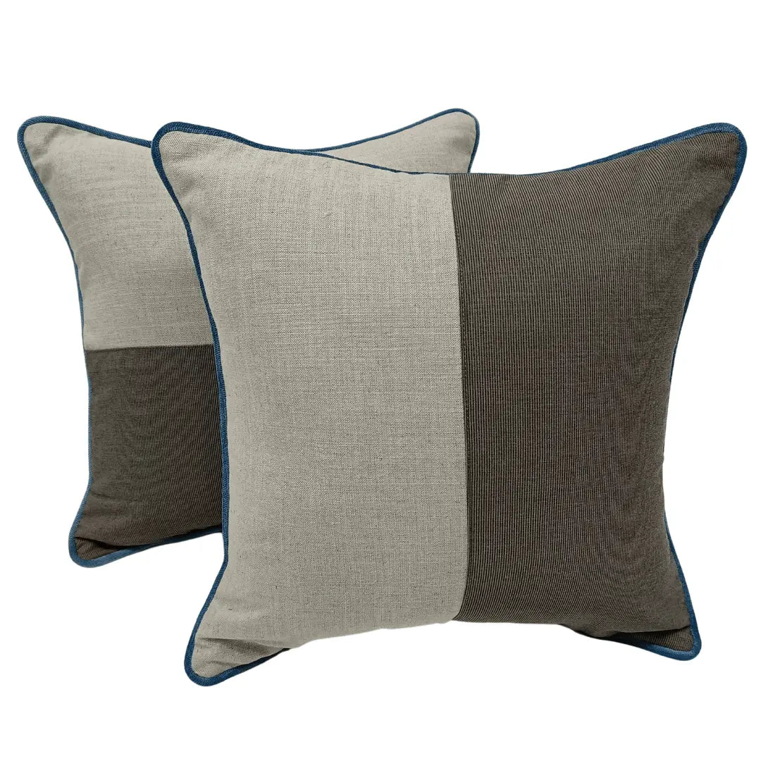 Gray & Charcoal Dual Tone Pillow Covers (16x16, Set of 2) | ZIPCushions