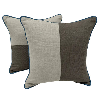 Gray & Charcoal Dual Tone Pillow Covers (16x16, Set of 2)