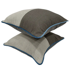 Gray & Charcoal Dual Tone Pillow Covers (16x16, Set of 2) - Hover Image