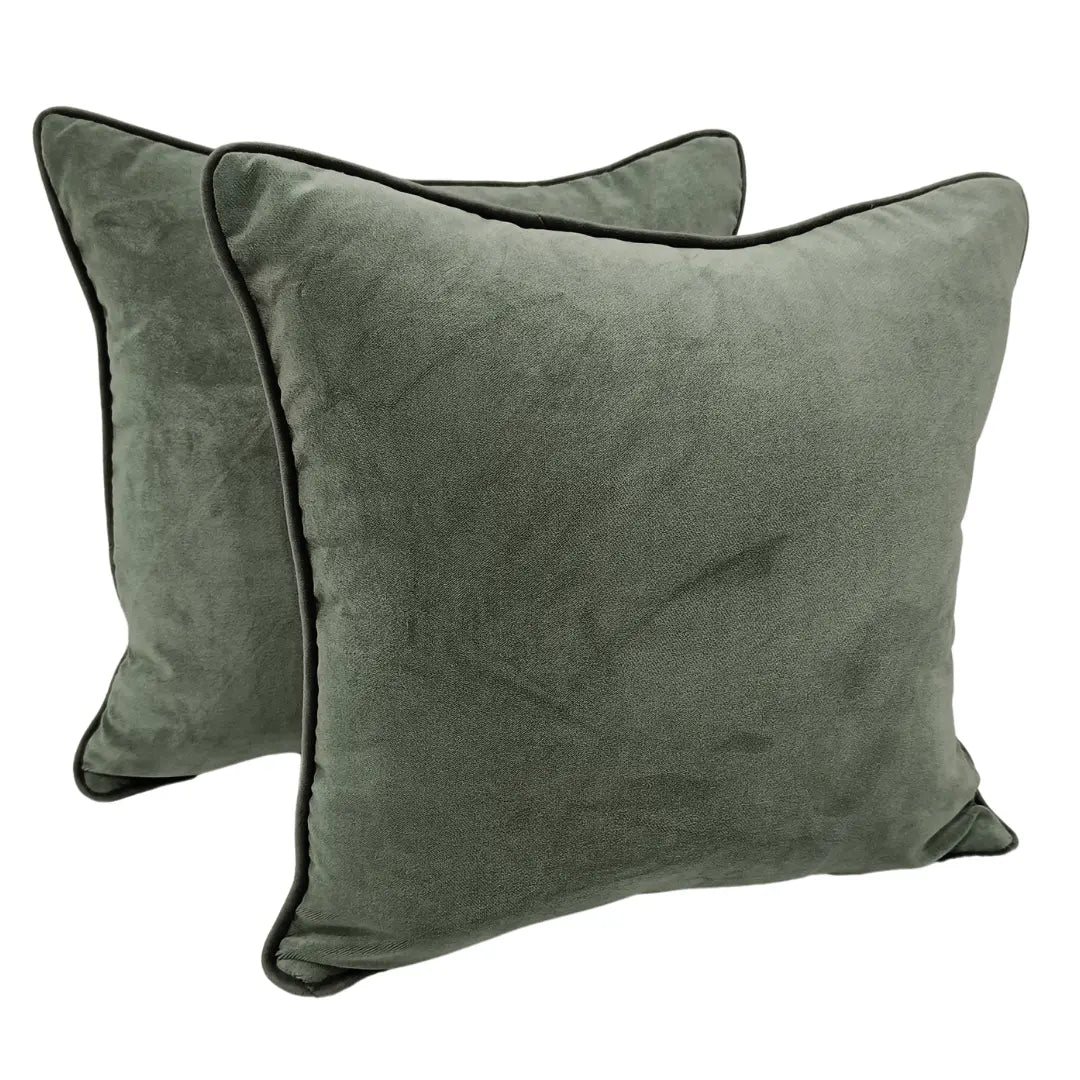 Deep Olive Velvet Pillow Covers (16x16, Set of 2) | ZIPCushions