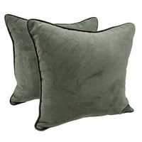 Deep Olive Velvet Pillow Covers (16x16, Set of 2)