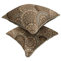 Elegant Medallion Print Pillow Covers (16x16, Set of 2)