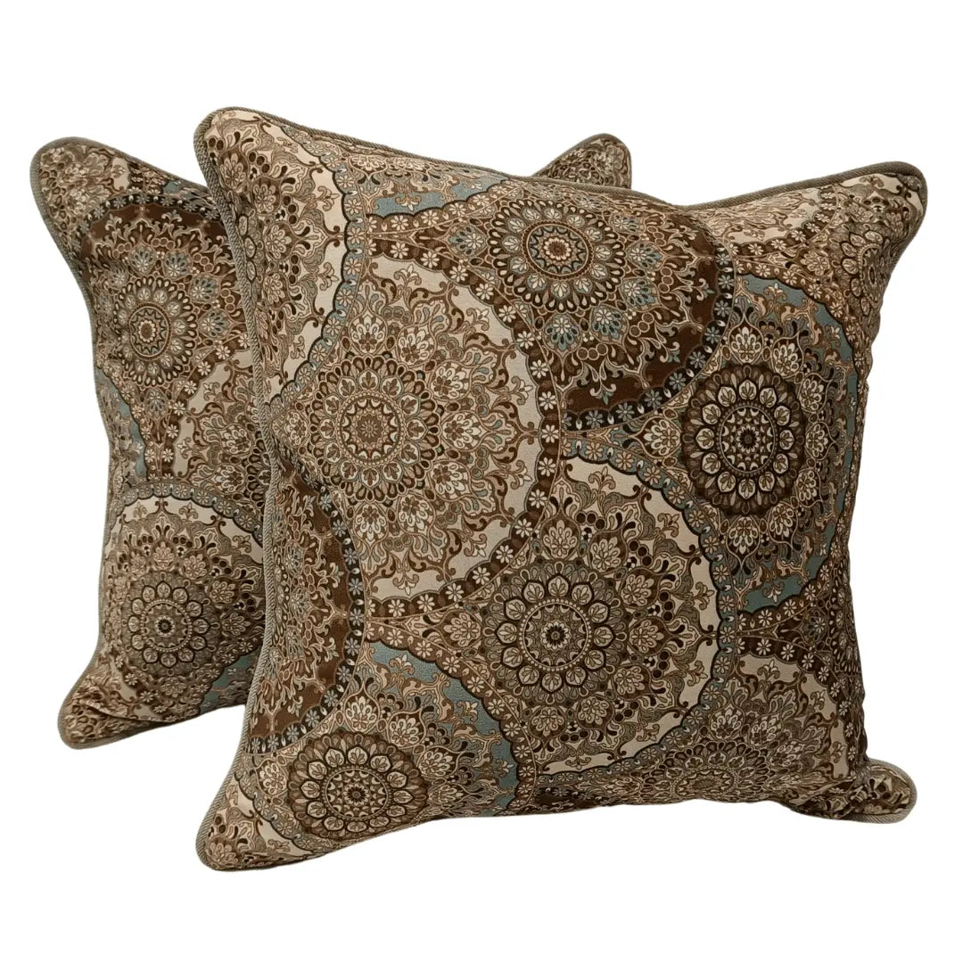 Elegant Medallion Print Pillow Covers (16x16, Set of 2) | ZIPCushions