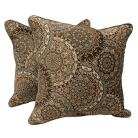 Elegant Medallion Print Pillow Covers (16x16, Set of 2)
