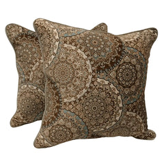 Elegant Medallion Print Pillow Covers (16x16, Set of 2)