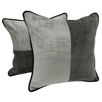 Textured Dual Tone Grey Pillow Covers (16x16, Set of 2)