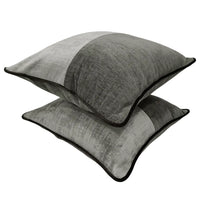 Textured Dual Tone Grey Pillow Covers (16x16, Set of 2)