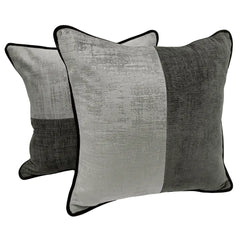 Textured Dual Tone Grey Pillow Covers (16x16, Set of 2)