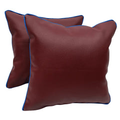 Burgundy & Purple Leather Textured Pillow Covers (16x16, Set of 2)