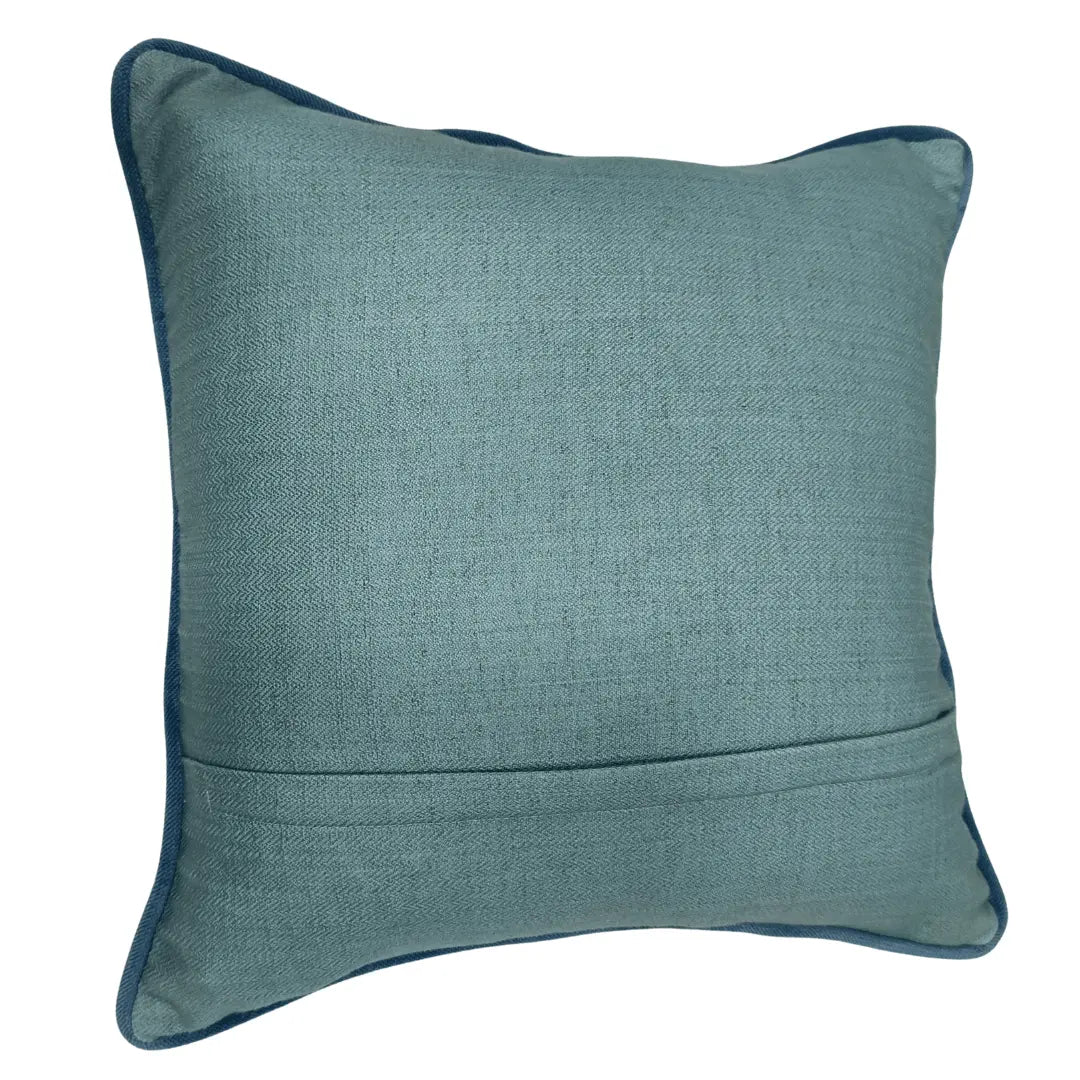 Sage & Navy Dual-Tone Pillow Covers (16x16, Set of 2) | ZIPCushions - view 3