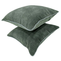 Forest Green Velvet Pillow Covers (16x16, Set of 2) - Hover Image