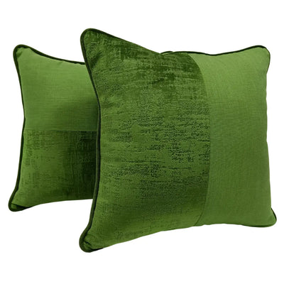 Duo-Toned Green Accent Pillow Covers (16x16, Set of 2)