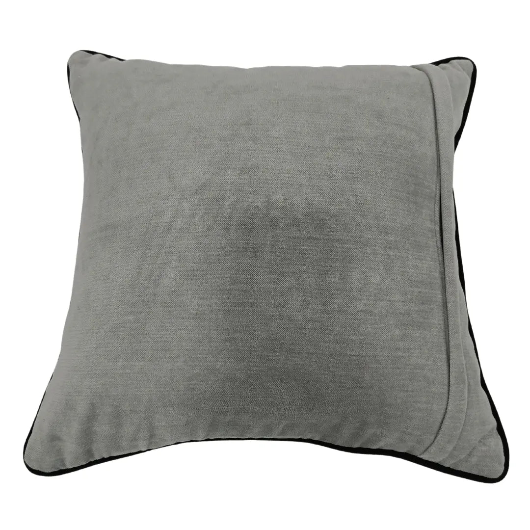 Grey Faux Leather & Chenille Pillow Covers (16x16, Set of 2) | ZIPCushions - view 3