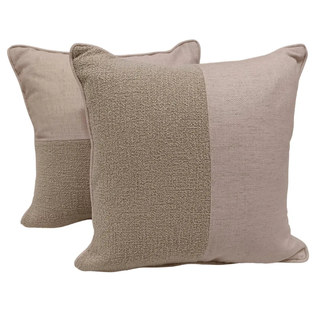 Soft Pink & Beige Dual Tone Pillow Covers (16x16, Set of 2) | ZIPCushions