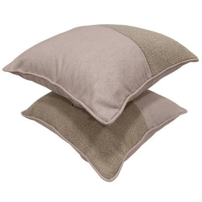 Soft Pink & Beige Dual Tone Pillow Covers (16x16, Set of 2) - Alternate image