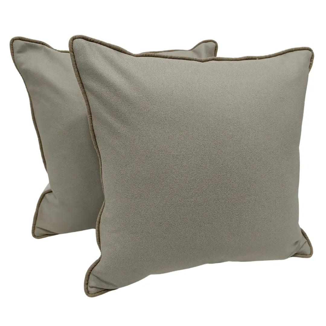Taupe & Ivory Dual Tone Pillow Covers (16x16, Set of 2) | ZIPCushions