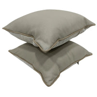 Taupe & Ivory Dual Tone Pillow Covers (16x16, Set of 2)