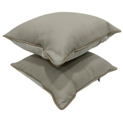 Taupe & Ivory Dual Tone Pillow Covers (16x16, Set of 2) - Hover Image