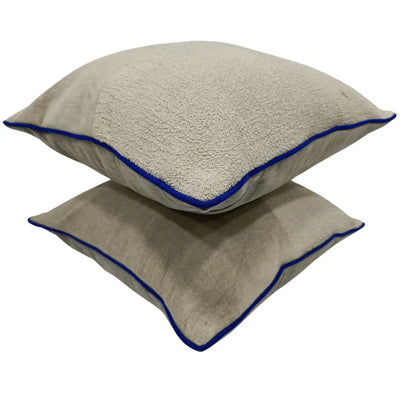 Beige & Ivory Dual Tone Pillow Covers (16x16, Set of 2) - Alternate image