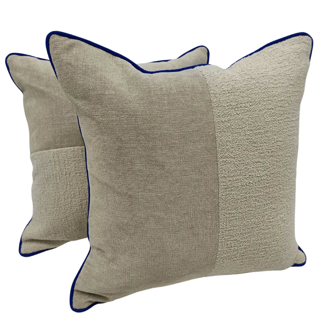 Beige & Ivory Dual Tone Pillow Covers (16x16, Set of 2) | ZIPCushions