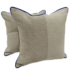 Beige & Ivory Dual Tone Pillow Covers (16x16, Set of 2)