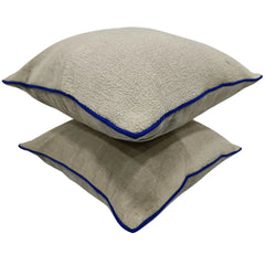 Beige & Ivory Dual Tone Pillow Covers (16x16, Set of 2) - Hover Image