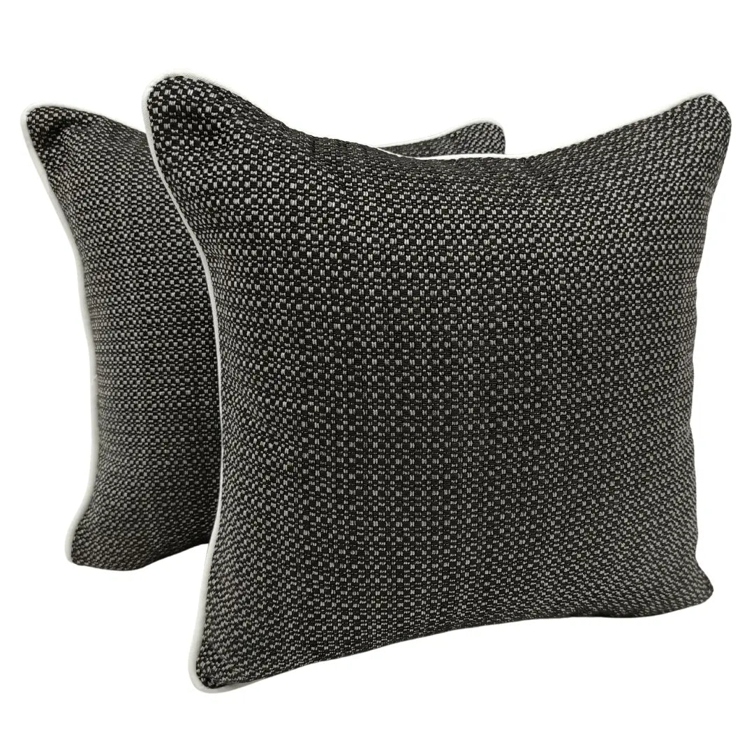 Black & White Textured Pillow Covers (16x16, Set of 2) | ZIPCushions