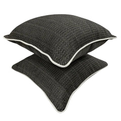 Black & White Textured Pillow Covers (16x16, Set of 2) - Hover Image