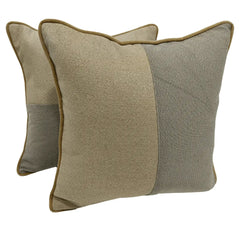 Beige & Taupe Dual Tone Pillow Covers (16x16, Set of 2)