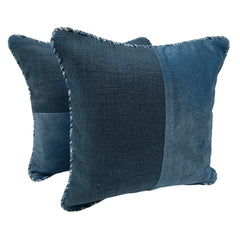 Deep Blue Dual Tone Pillow Covers (16x16, Set of 2)