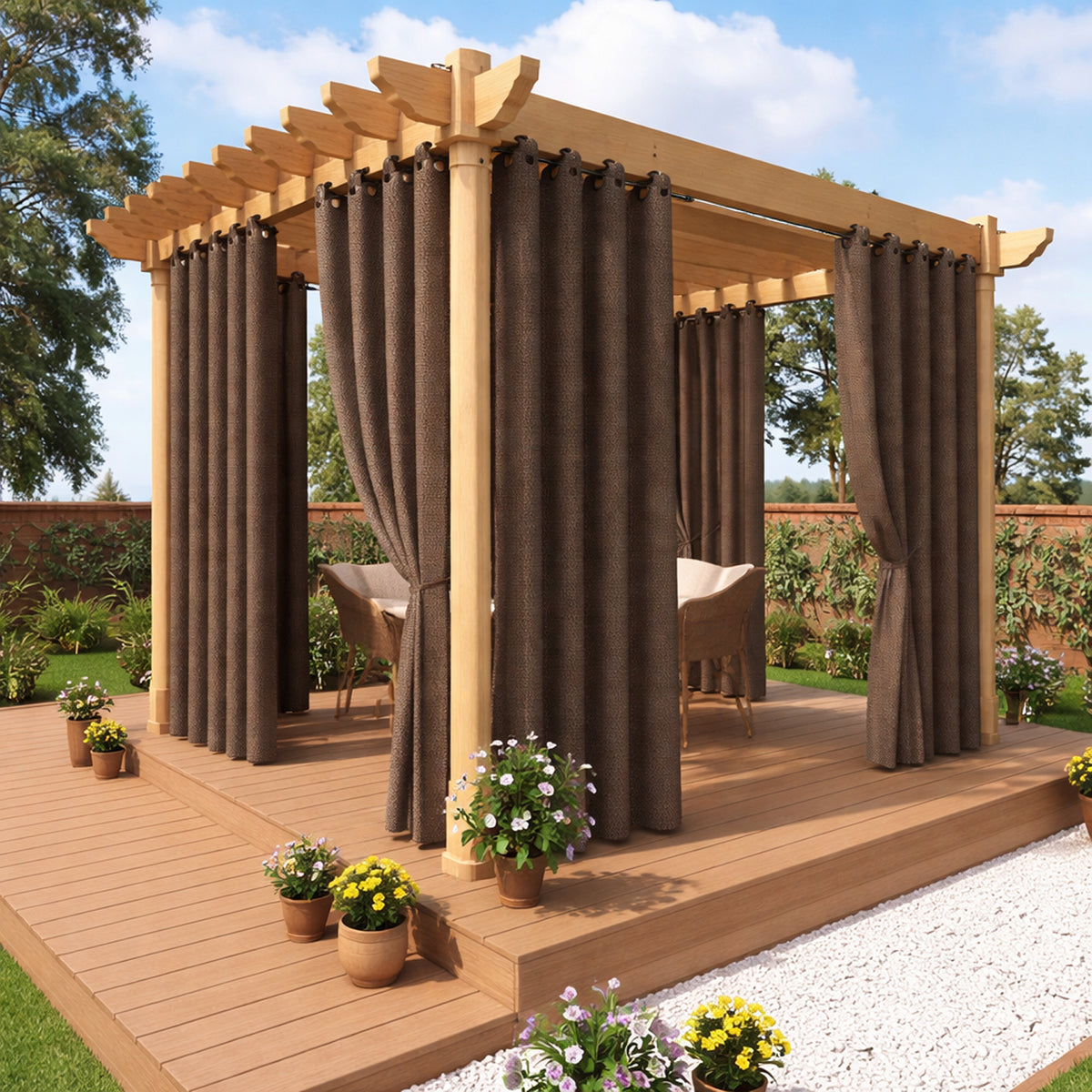 Sunbrella® Canvas Dark Smoke Curtain