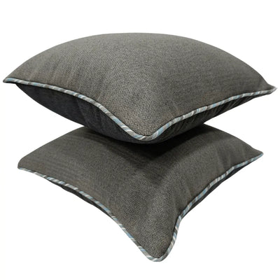 Charcoal Herringbone Pillow Covers (16x16, Set of 2) - Alternate image