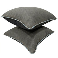Charcoal Herringbone Pillow Covers (16x16, Set of 2)