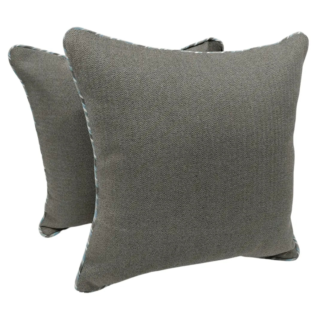 Charcoal Herringbone Pillow Covers (16x16, Set of 2) | ZIPCushions