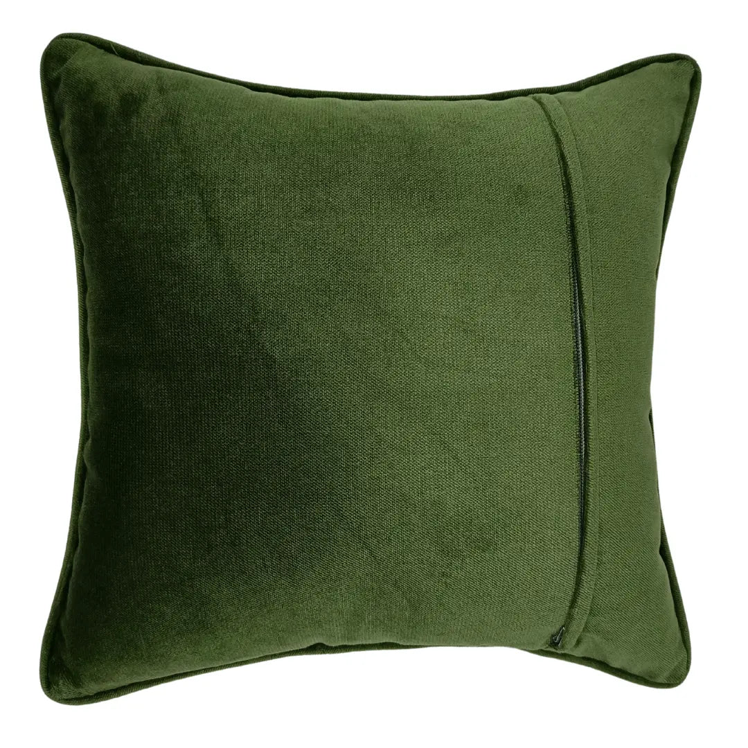 Olive Green Pleated Velvet Pillow Covers (16x16, Set of 2) | ZIPCushions - view 3
