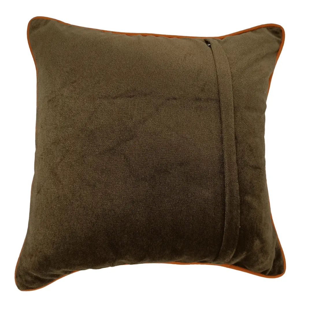 Brown Bouclé & Velvet Dual Tone Pillow Covers (16x16, Set of 2) | ZIPCushions - view 3