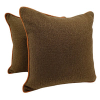 Brown Bouclé & Velvet Dual Tone Pillow Covers (16x16, Set of 2)