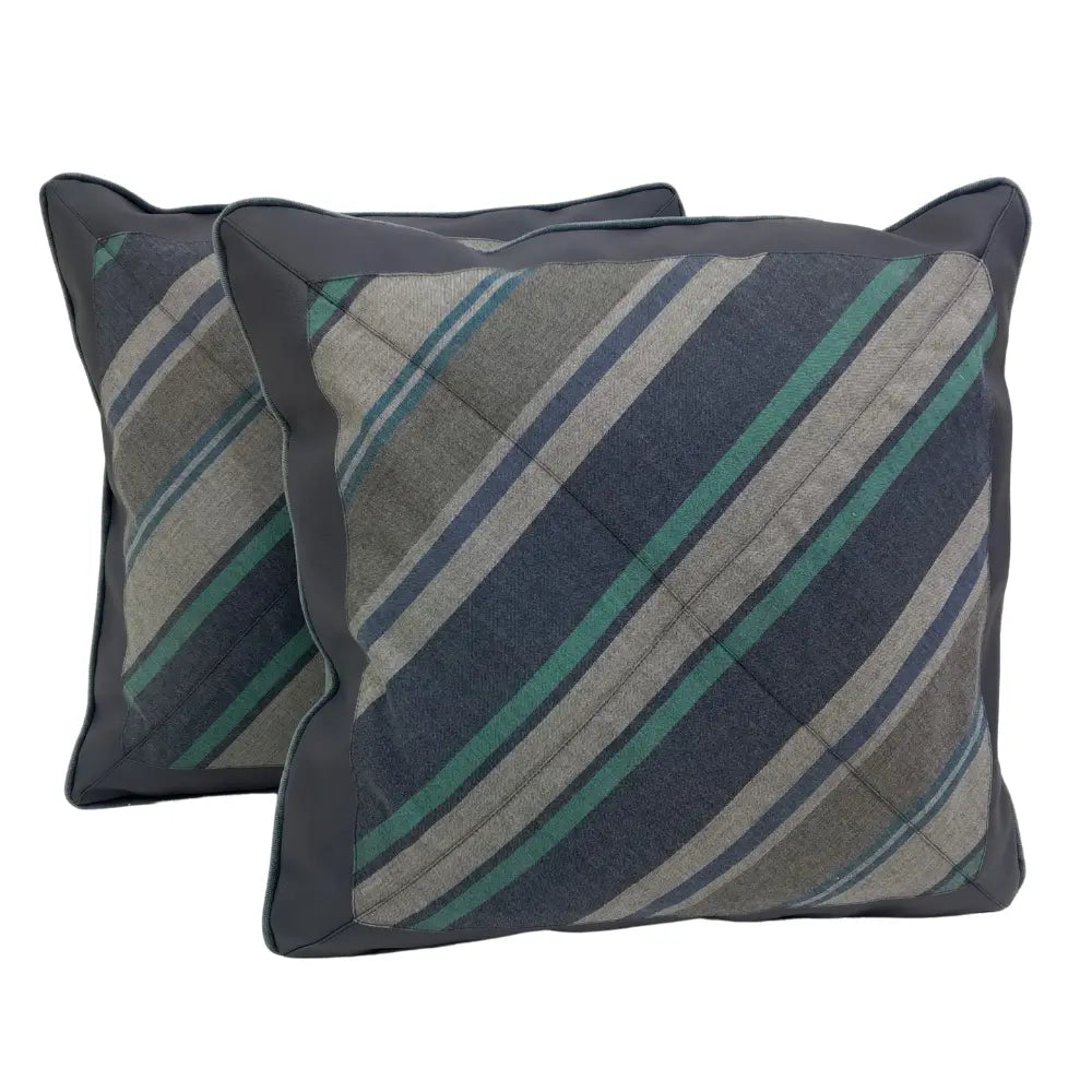Diagonal Striped Accent Pillow Covers (20x20, Set of 2) | ZIPCushions