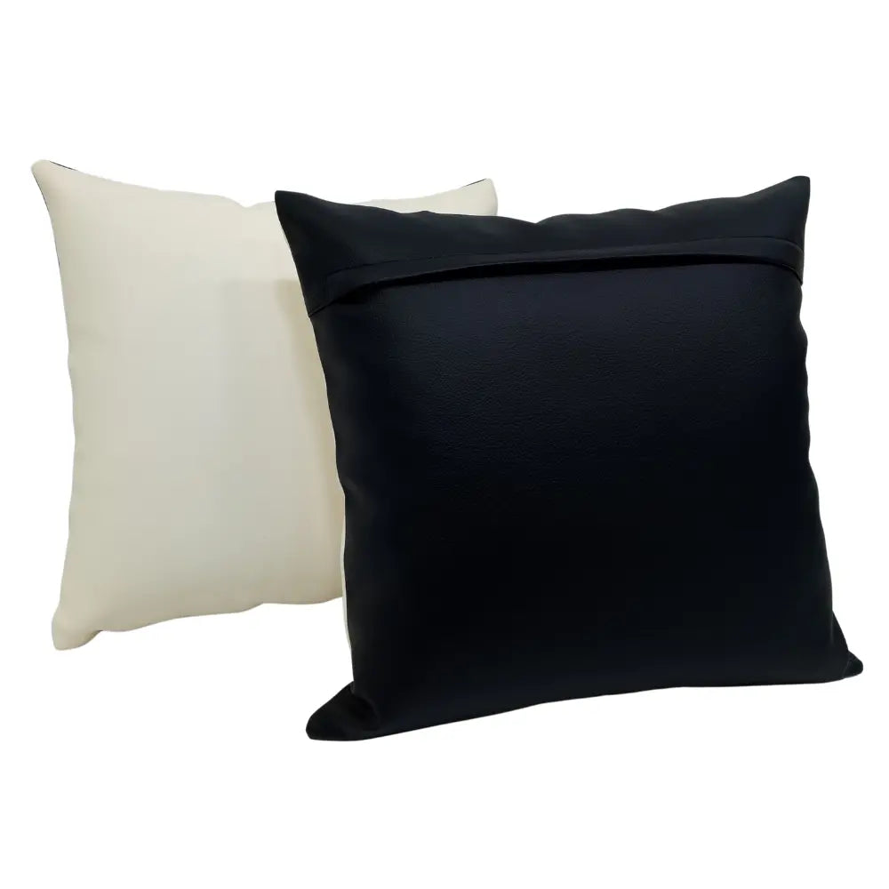 Leather-Like Two-Tone Pillow Covers (20x20, Set of 2) | ZIPCushions