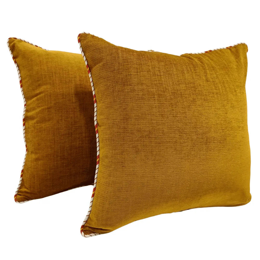 Mustard Yellow Textured Pillow Covers (22x22, Set of 2) | ZIPCushions