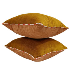 Mustard Yellow Textured Pillow Covers (22x22, Set of 2) - Hover Image