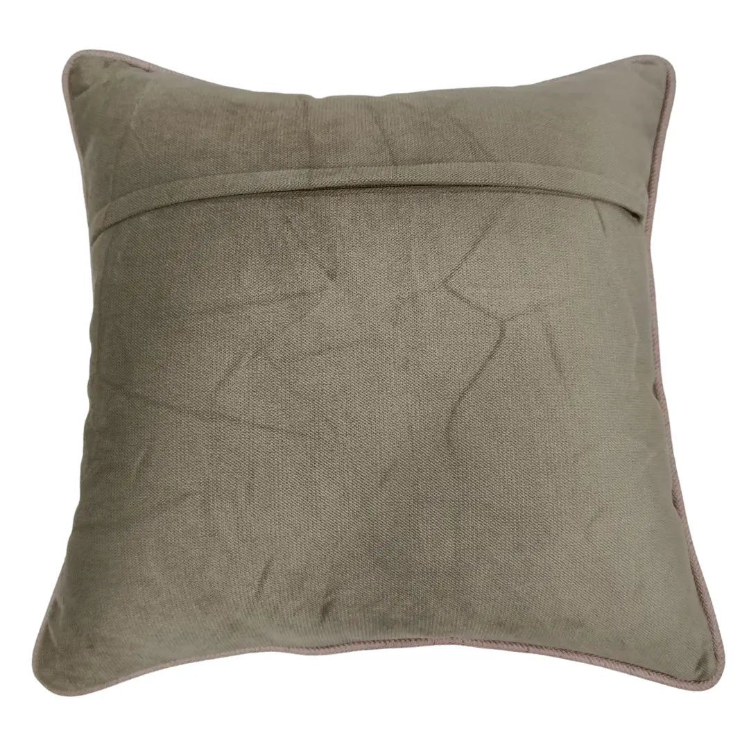 Soft Beige Textured Pillow Covers with Bouclé Accent (16x16, Set of 2) | ZIPCushions - view 3